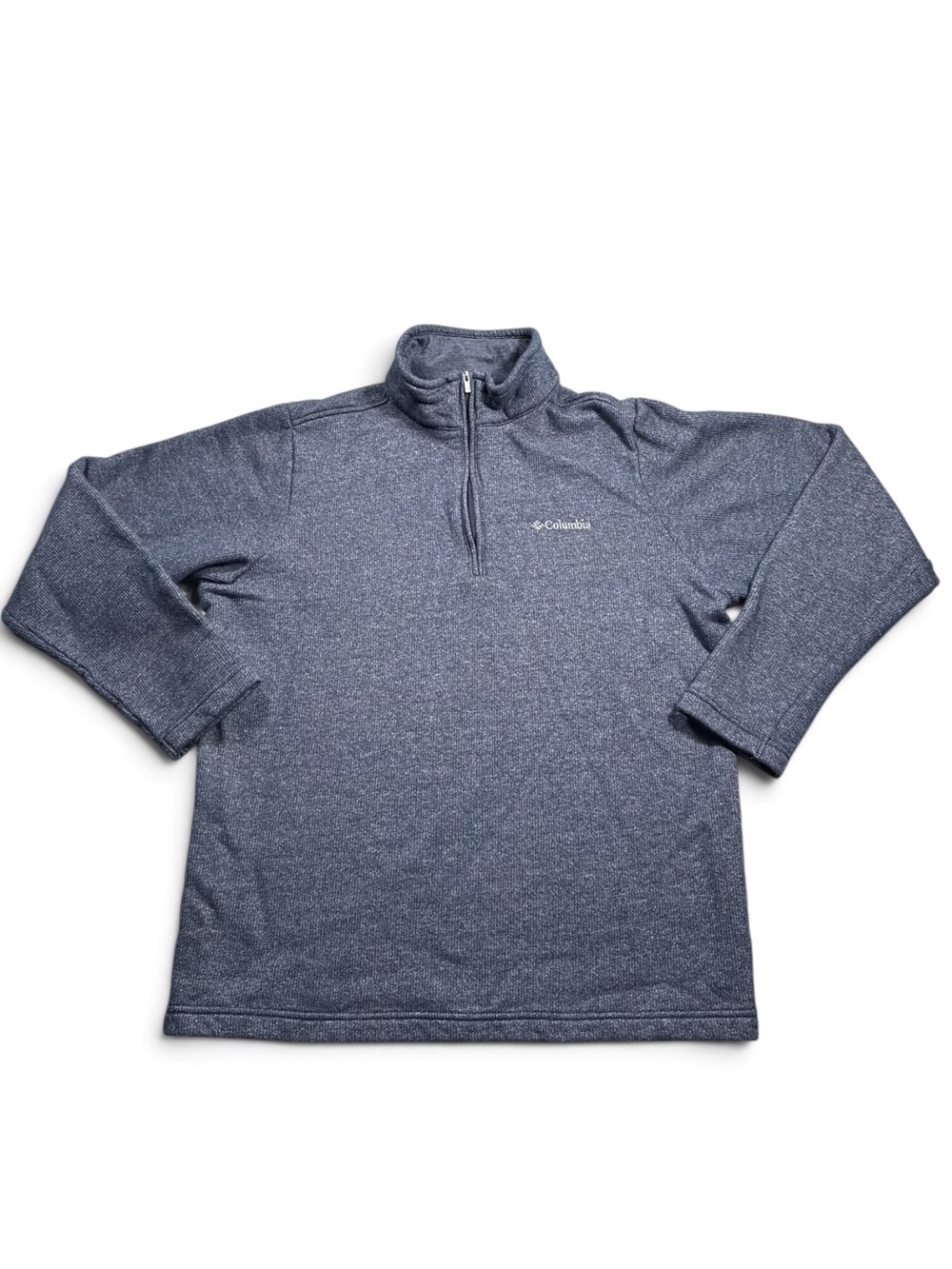 Columbia Men’s Medium Heather Navy Blue Quarter Zip Preppy Office Fall